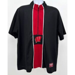 Wisconsin Badgers Under Armour 1/4‎ Zip Short Sleeve Mens Large Pullover Red